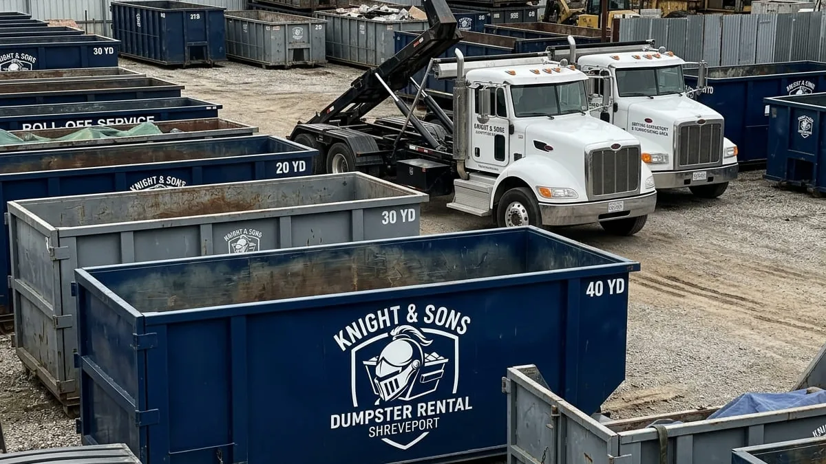 Knight & Sons Dumpster Rental crew and fleet in Shreveport