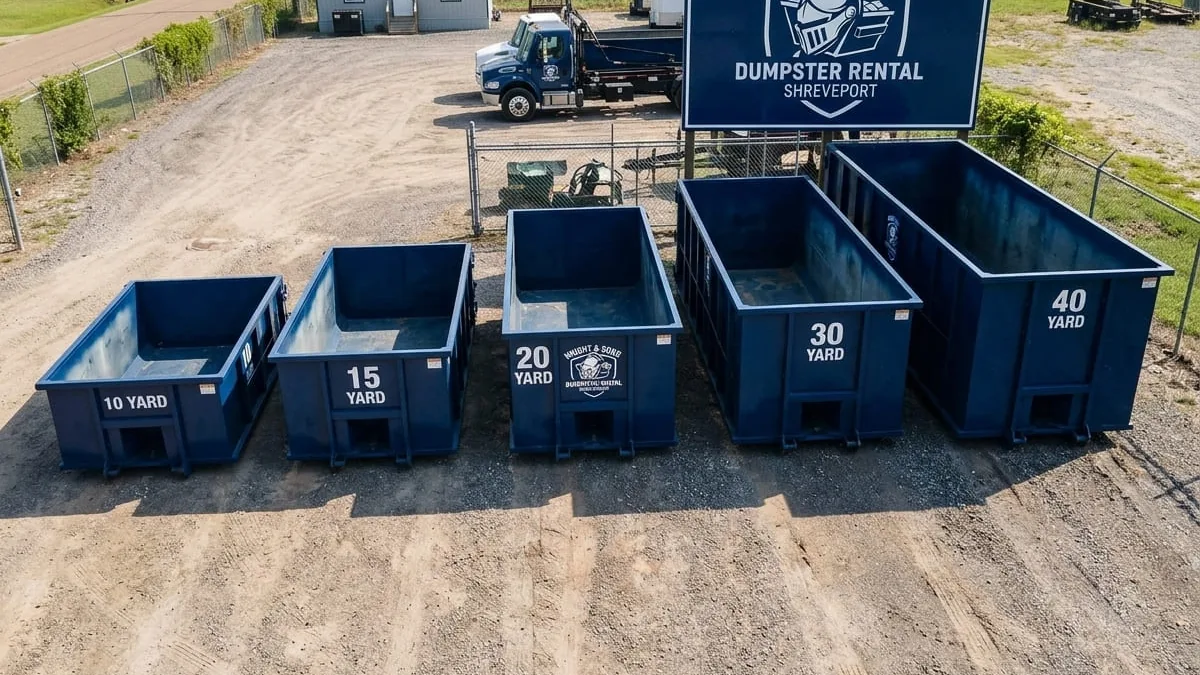 Dumpster sizes available in Shreveport, LA